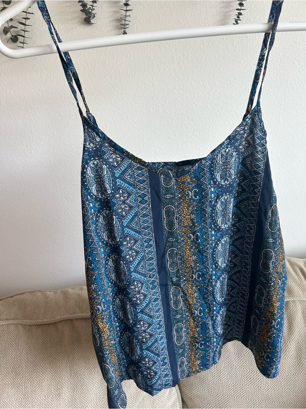 Hollister Blue Paisley Print Spaghetti Strap Cami